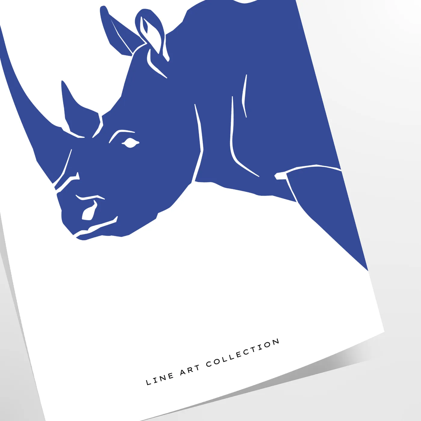 captivating beauty rhinoceros wildlife poster black blue hues wall art print touch wild space ideal gift nature lovers sizes A4 cm A0