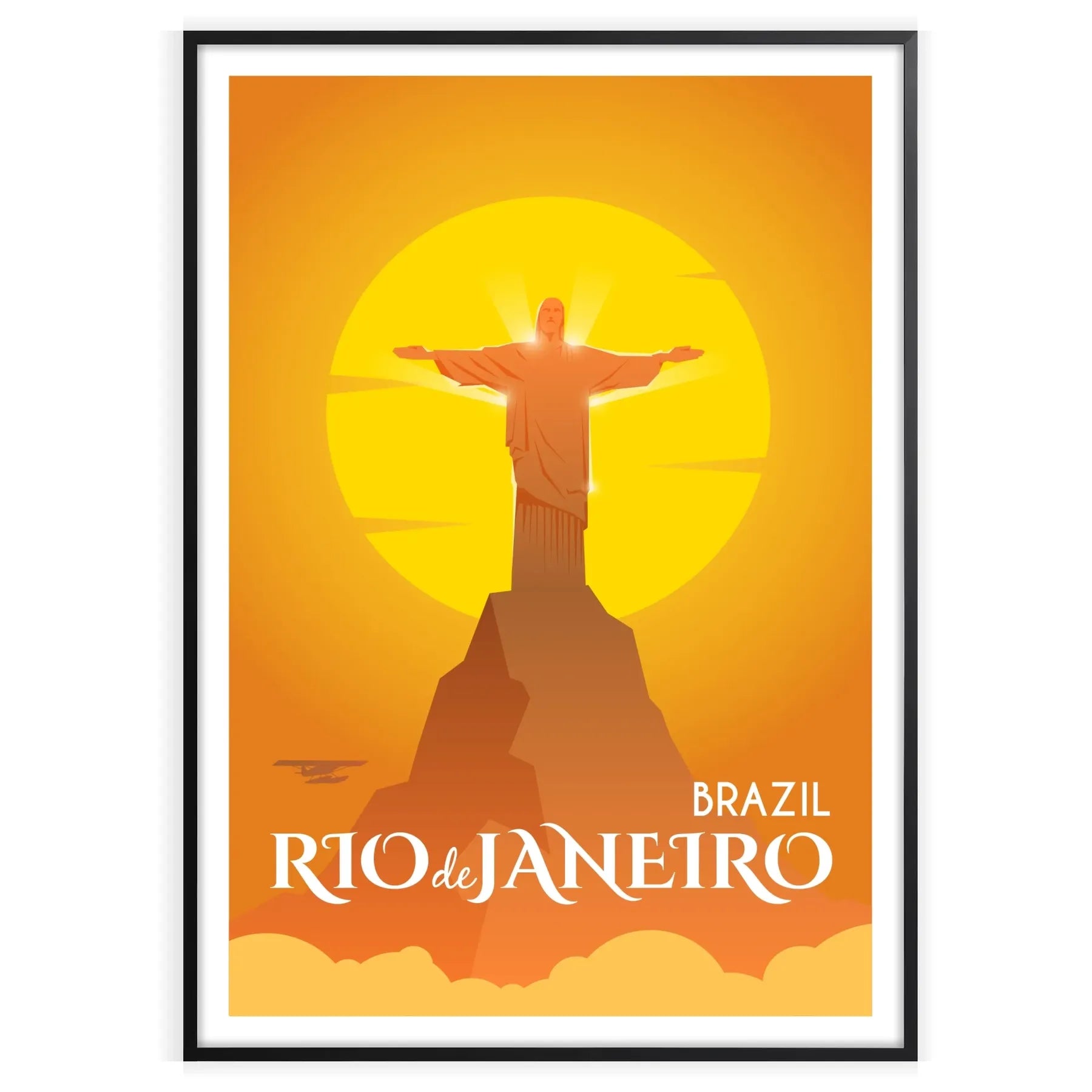 space Rio de Janeiro poster stunning white green palette wall art gift vibrant print essence Brazil iconic city sizes A4 cm A0