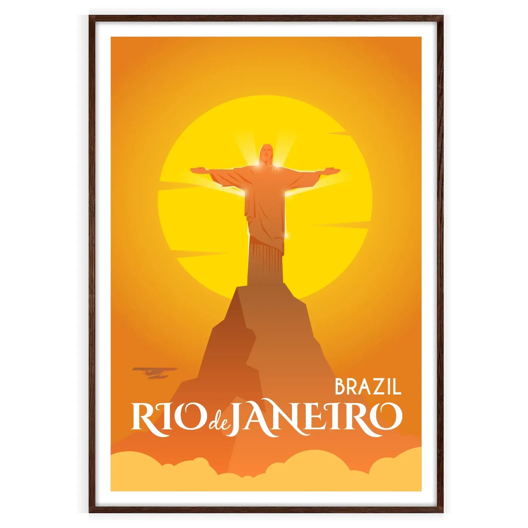 space Rio de Janeiro poster stunning white green palette wall art gift vibrant print essence Brazil iconic city sizes A4 cm A0