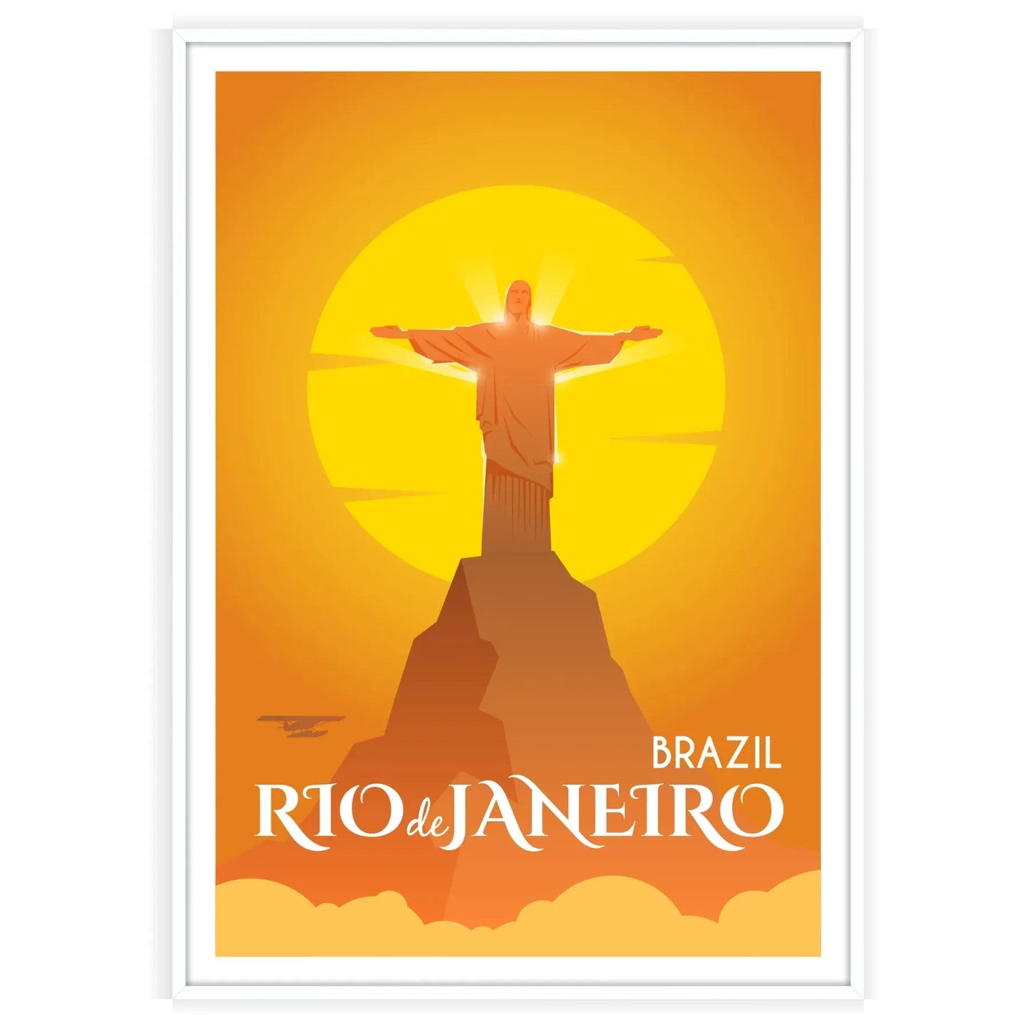 space Rio de Janeiro poster stunning white green palette wall art gift vibrant print essence Brazil iconic city sizes A4 cm A0