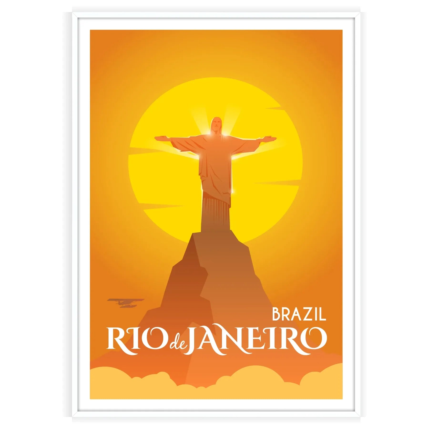 space Rio de Janeiro poster stunning white green palette wall art gift vibrant print essence Brazil iconic city sizes A4 cm A0