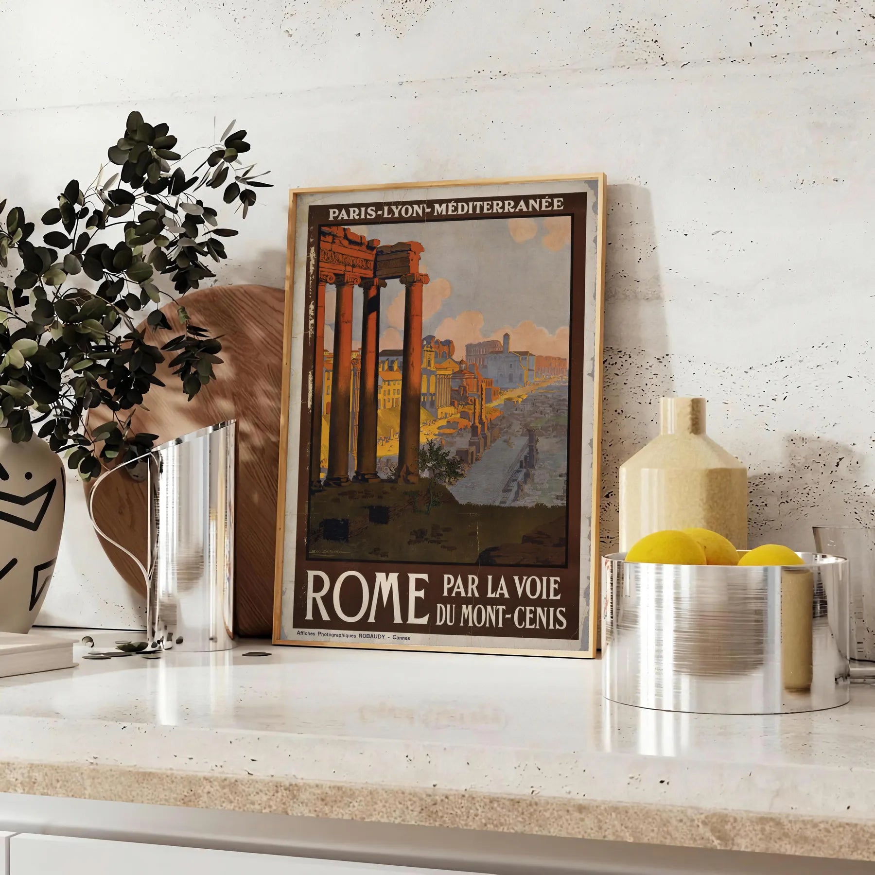 beauty Rome stunning travel art poster rich brown green tones city timeless charm wall thoughtful gift sizes A4 cm A0 elegance décor today