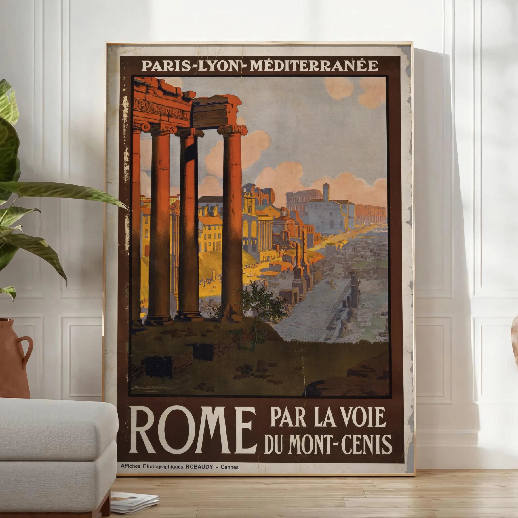 beauty Rome stunning travel art poster rich brown green tones city timeless charm wall thoughtful gift sizes A4 cm A0 elegance décor today