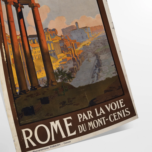 beauty Rome stunning travel art poster rich brown green tones city timeless charm wall thoughtful gift sizes A4 cm A0 elegance décor today