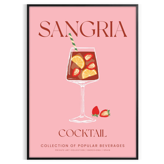 space captivating sangria cocktail poster vibrant orange hues stylish gray backdrop wall art unique gift artwork splash color creativity room standalone print