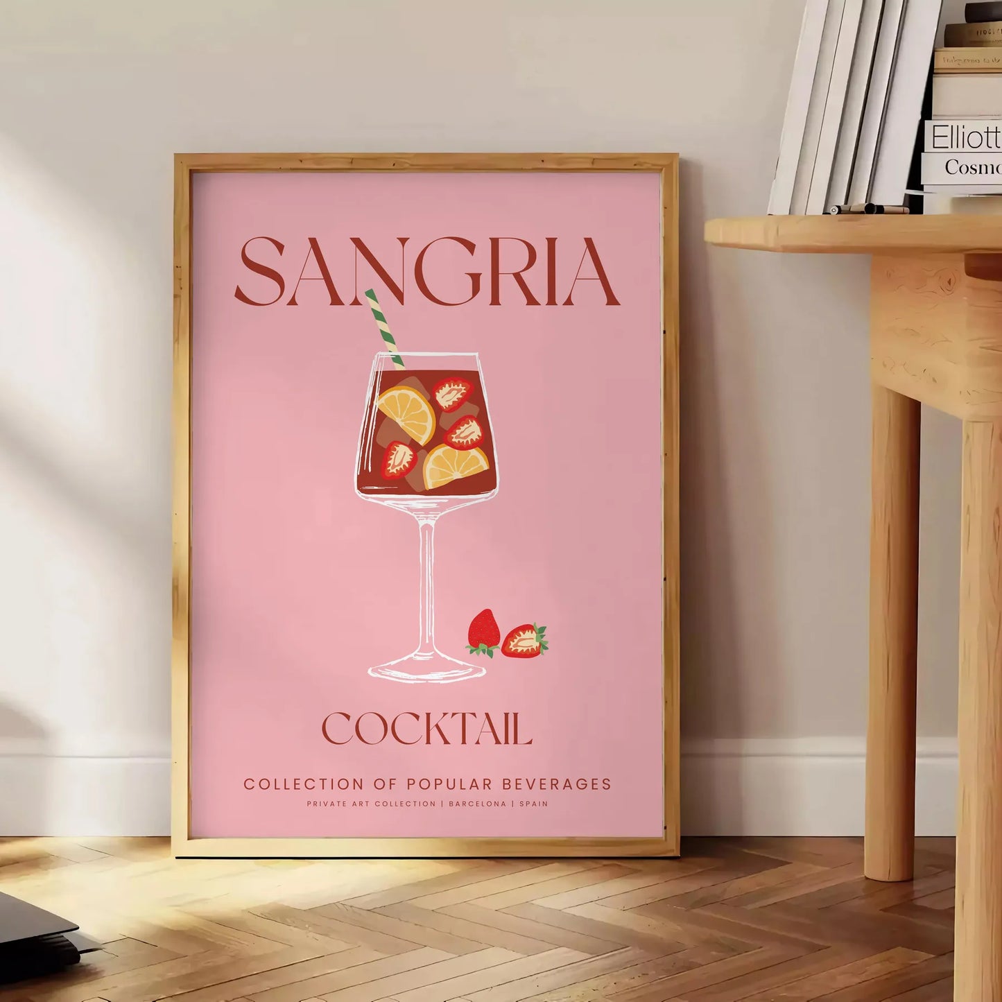 space captivating sangria cocktail poster vibrant orange hues stylish gray backdrop wall art unique gift artwork splash color creativity room standalone print