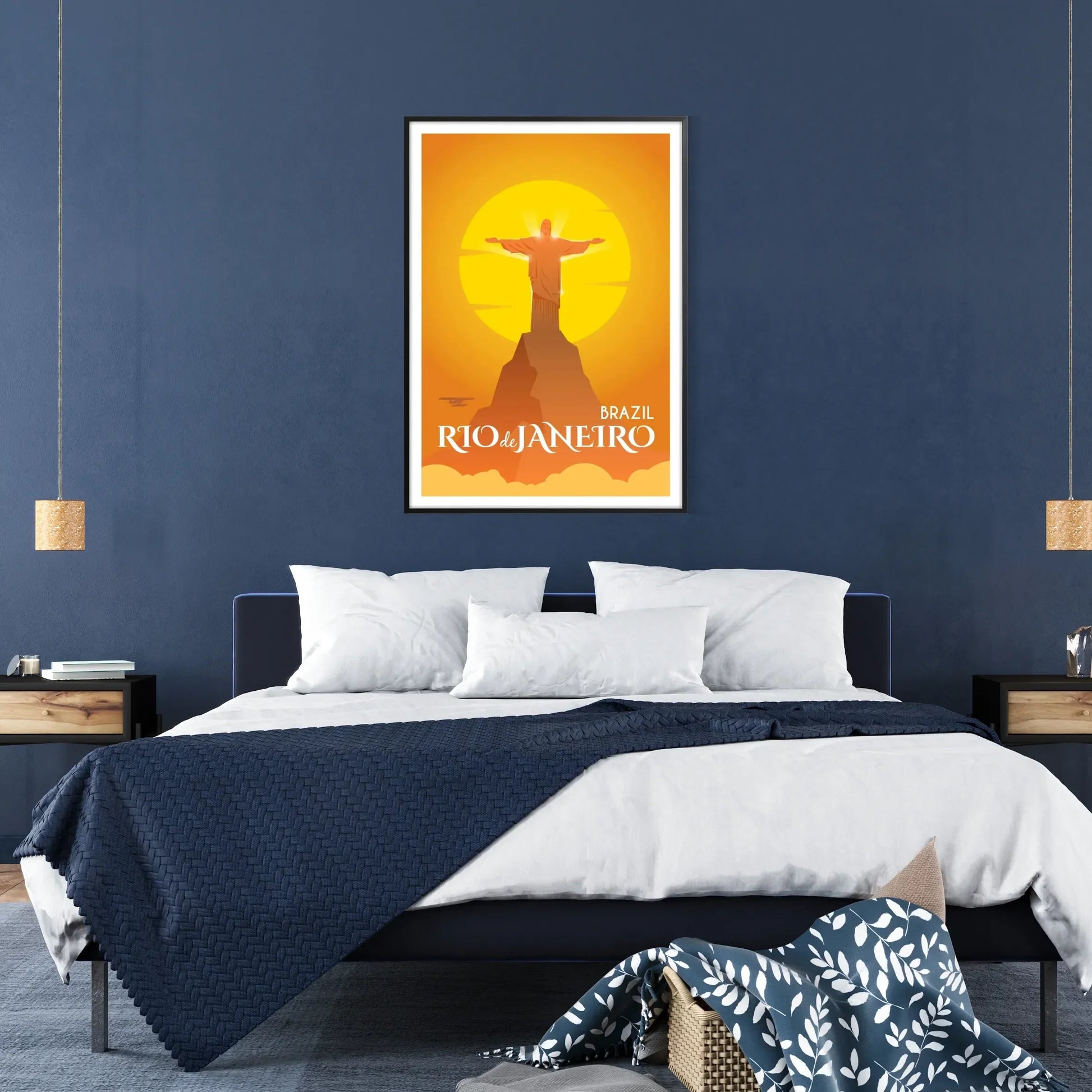 space Rio de Janeiro poster stunning white green palette wall art gift vibrant print essence Brazil iconic city sizes A4 cm A0