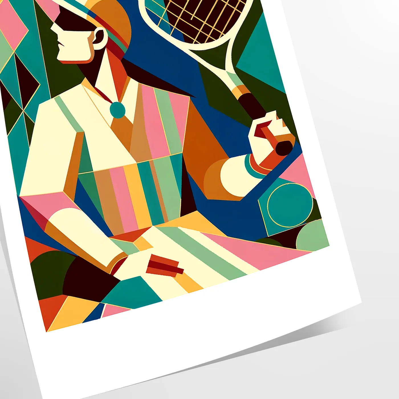 Elegant Retro tennis artwork perfect for any sports enthusiast elegant living room interior framed print