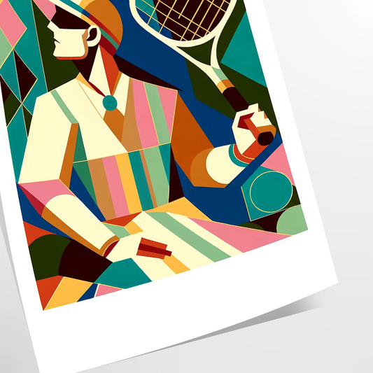 Elegant Retro tennis artwork perfect for any sports enthusiast elegant living room interior framed print